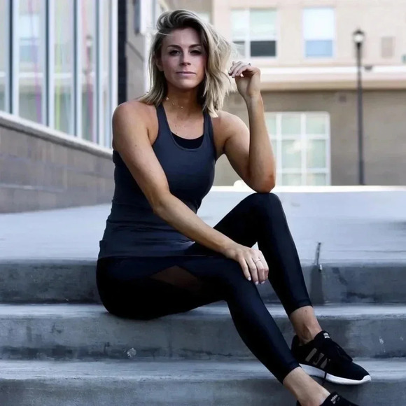 Rokwolf Women's Pima Cotton Lounge Tank Burnt Olive Green - Picture 3 of 4